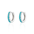 Scream Pretty Huggie Earrings With Turquoise Stones Sterling Silver