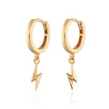 Scream Pretty Lightning Bolts Charm Hoops Earrings 18K Gold Plated Sterling Silver