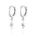Scream Pretty Lightning Bolt Charm Hoop Earrings Sterling Silver