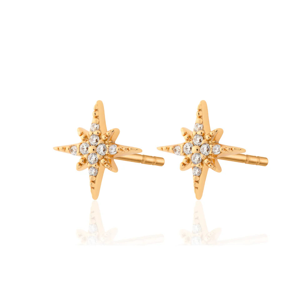 Scream Pretty Starburst Earrings 18k Gold Plated Sterling Silver