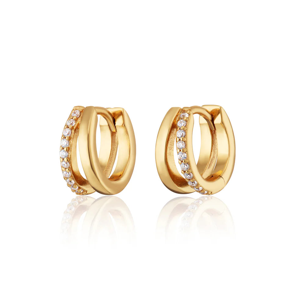 Scream Pretty Illusion Split Mini Huggie Earrings 18K Gold Plated Sterling Silver
