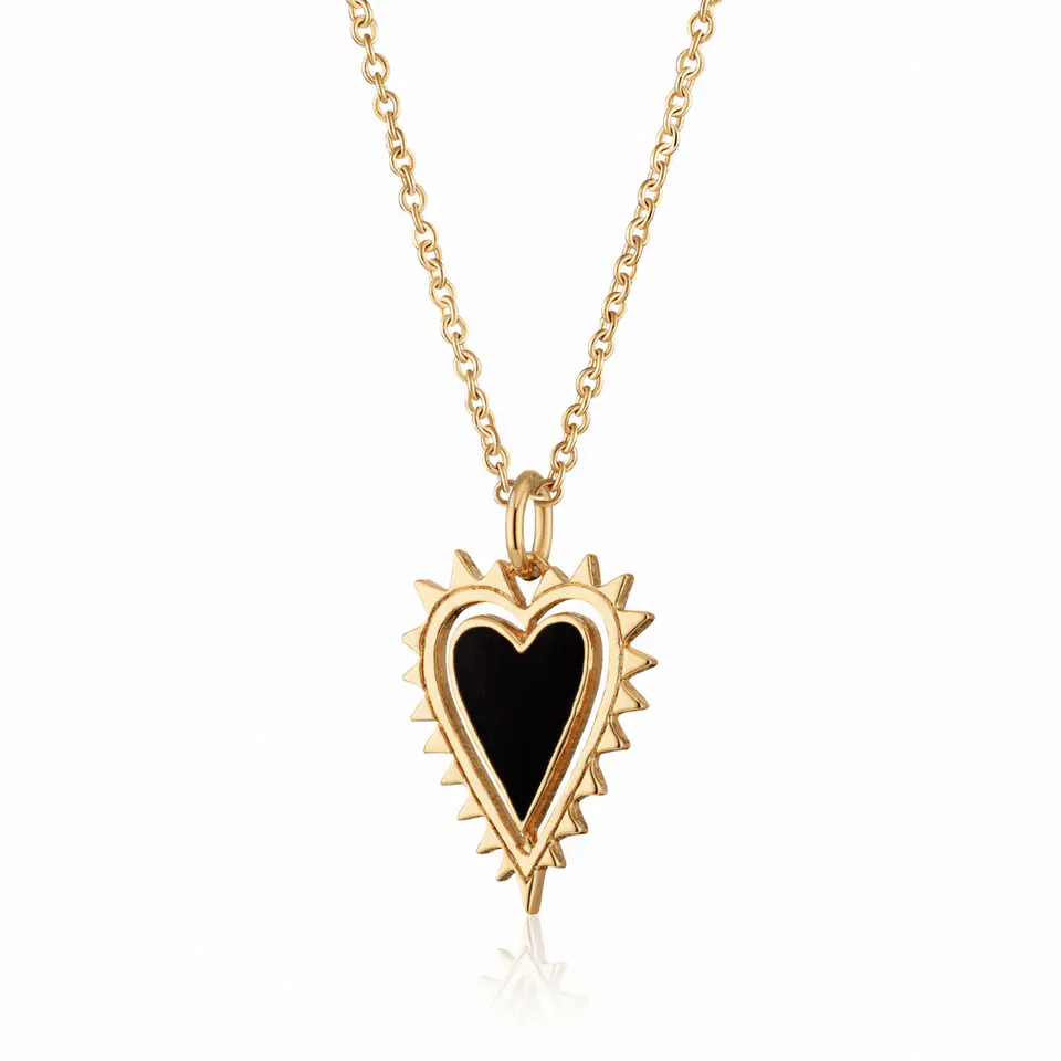 Scream Pretty Black Heart Charm Necklace