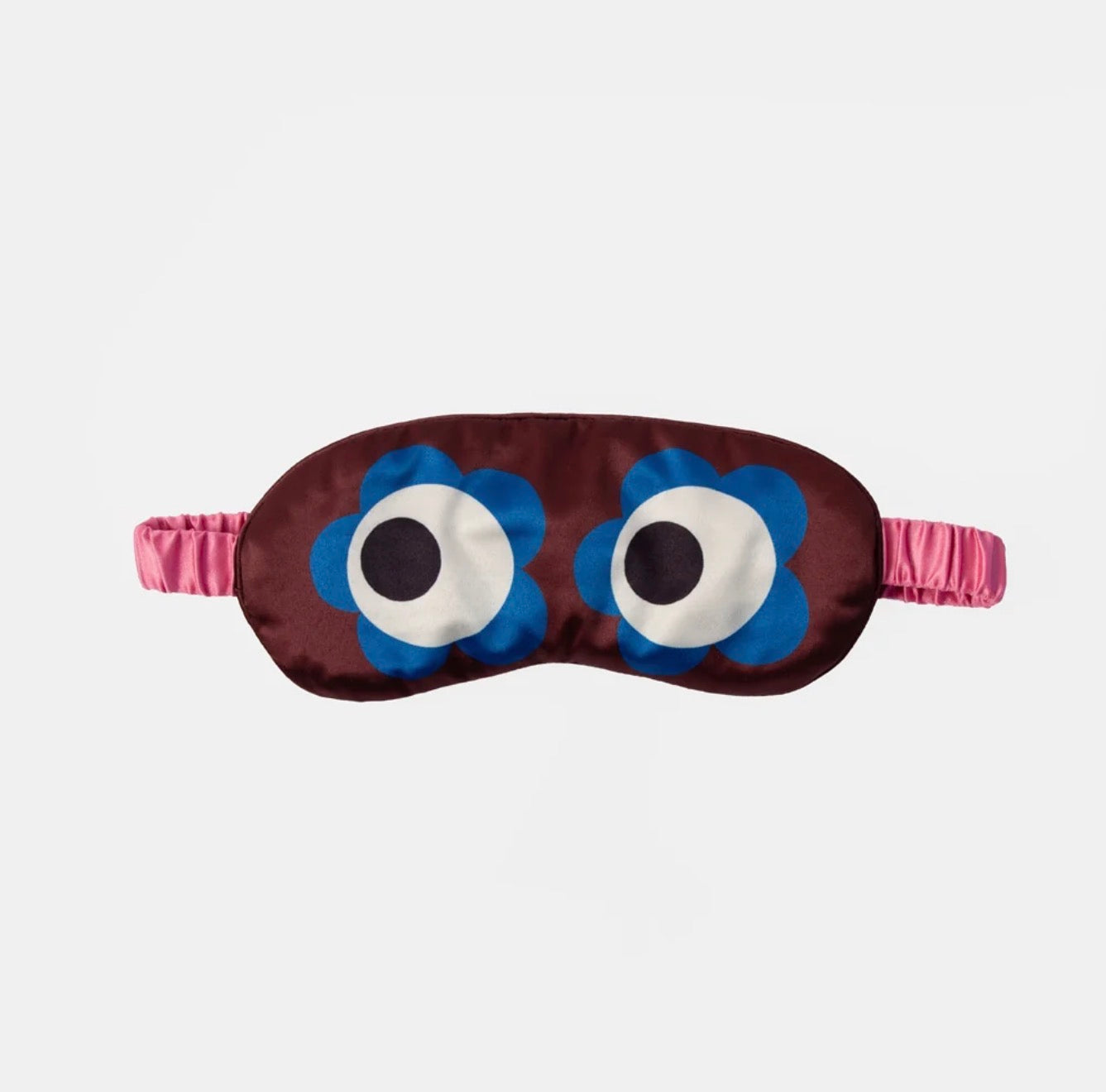 Wine and Blue Flower Eyes Satin Sleep Mask
