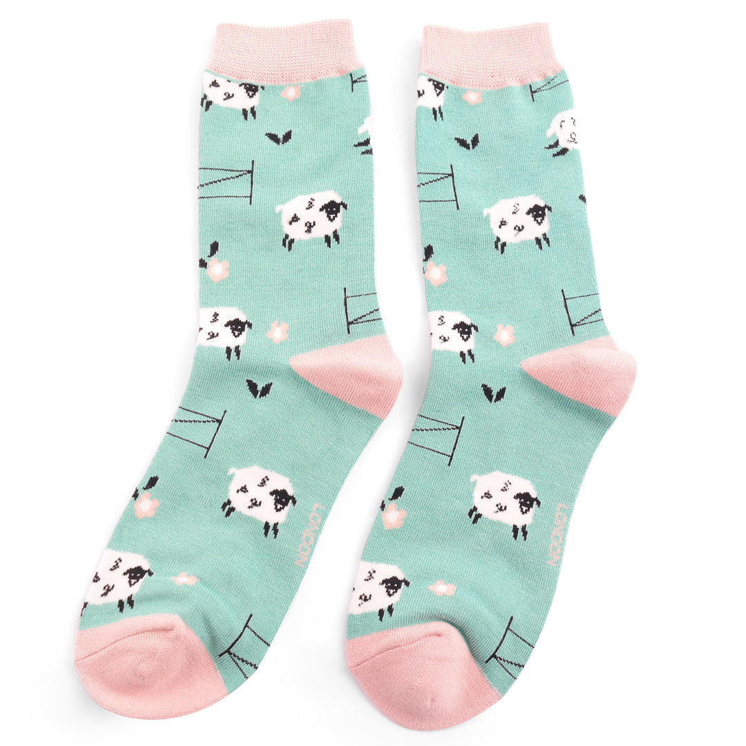 Miss Sparrow Jumping Sheep Socks Duck Egg