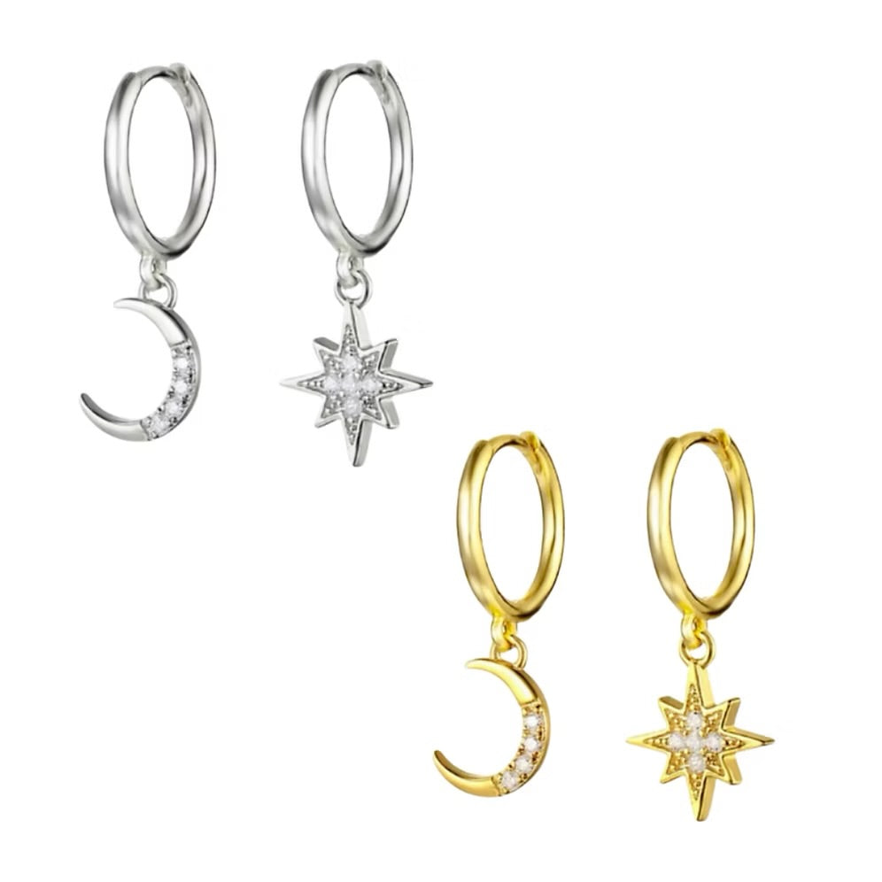 She Is Beautiful Star And Moon Gold Huggies