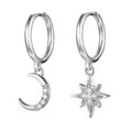 She Is Beautiful Star And Moon Huggies Sterling Silver