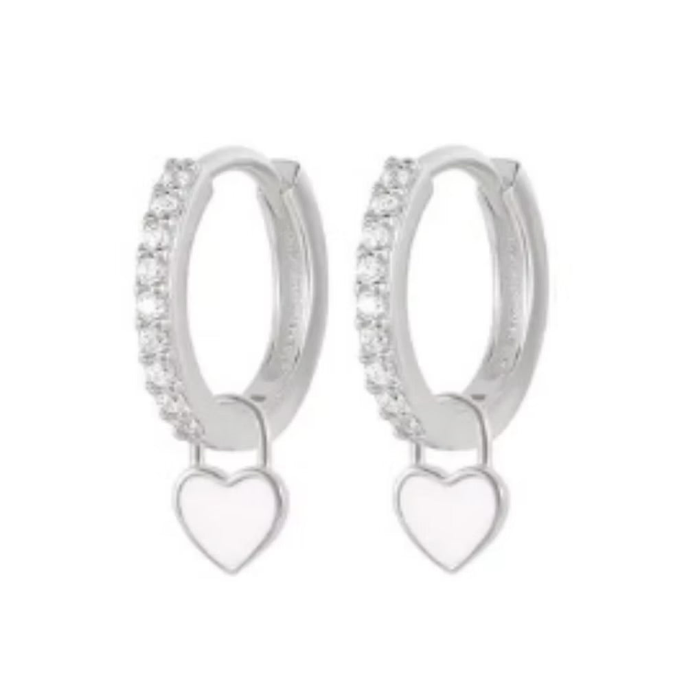 She Is Beautiful White Huggies Sterling Silver