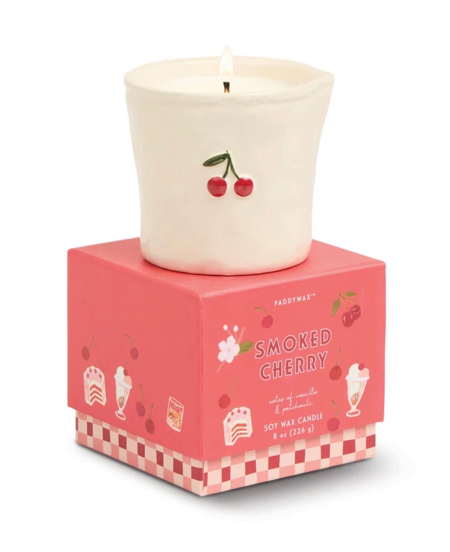 Paddywax Bistro Smoked Cherry Vanilla & Patchouli 8 oz Candle in Box
