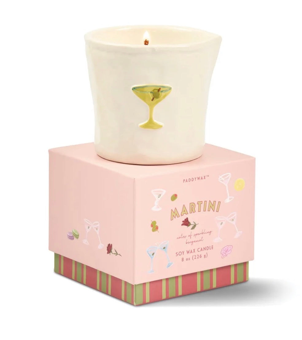 Paddywax Bistro Martini Sparkling Bergamot 8 oz Candle in Box
