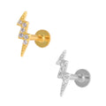 She Is Beautiful Lightning Bolt Labret Stud Gold
