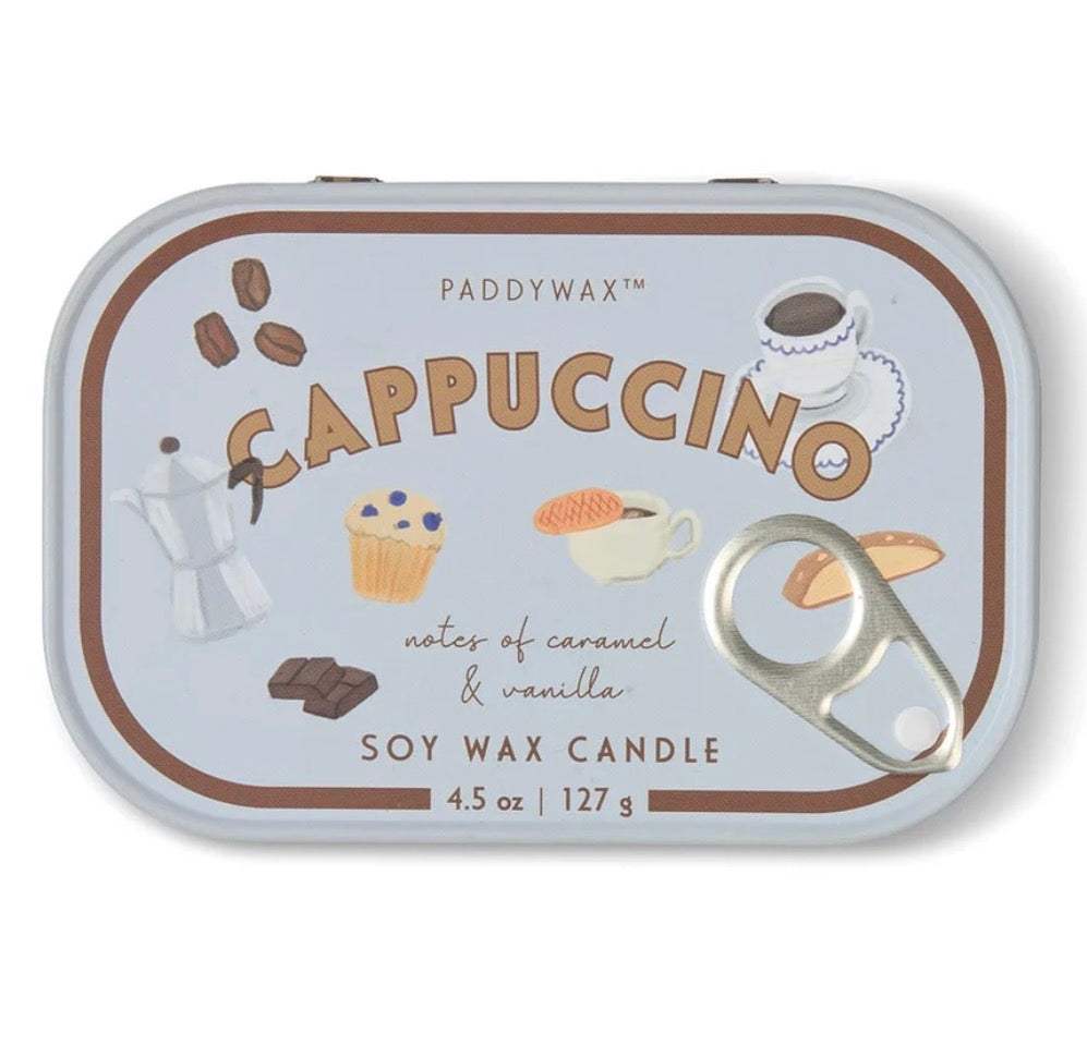 Paddywax Bistro Cappuccino Caramel & Vanilla 4.5 oz Tin Can