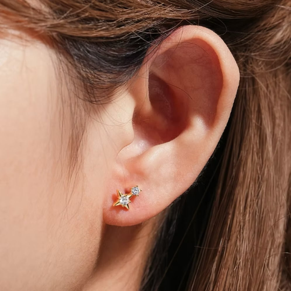 She Is Beautiful My Star Labret Stud Gold