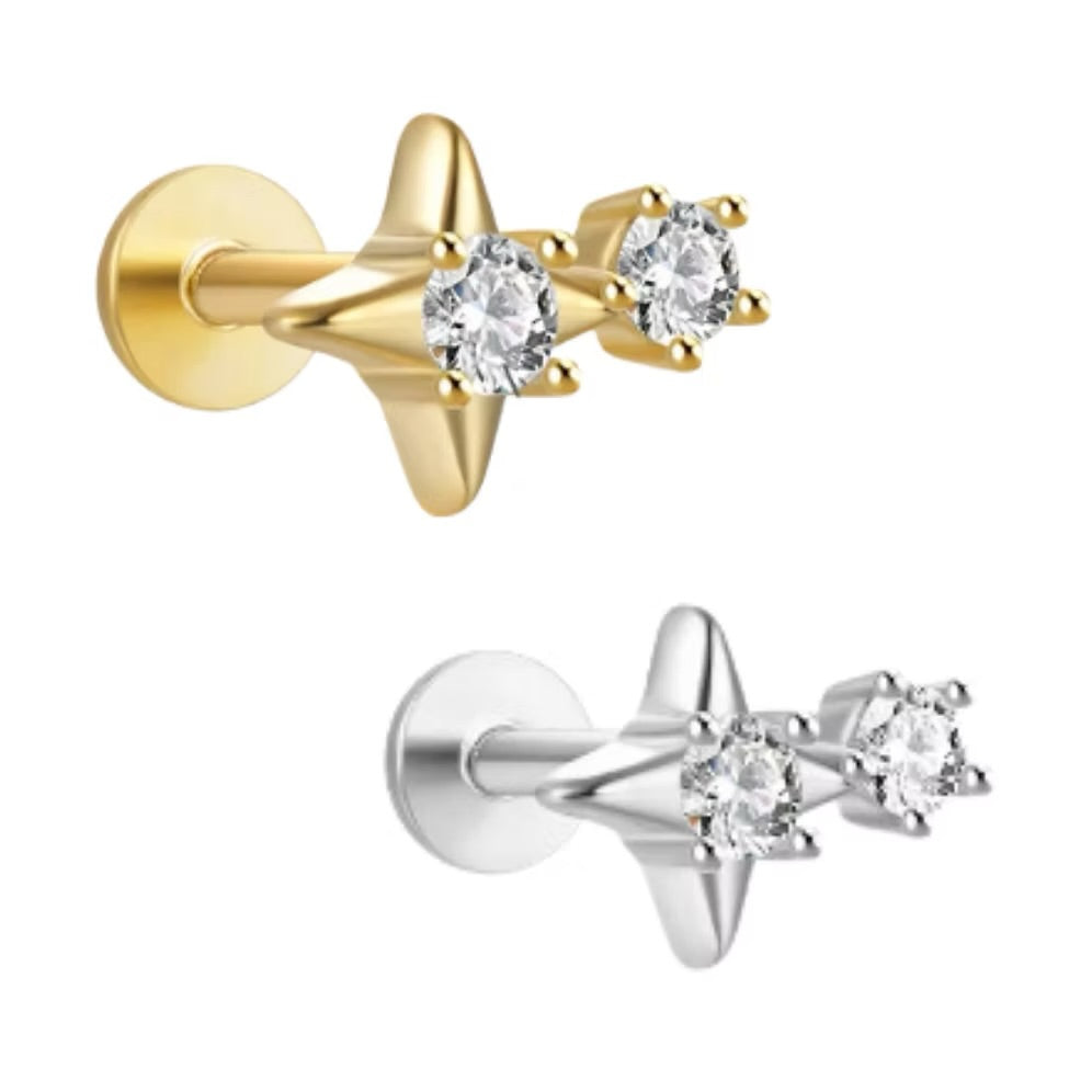 She Is Beautiful My Star Labret Stud Silver