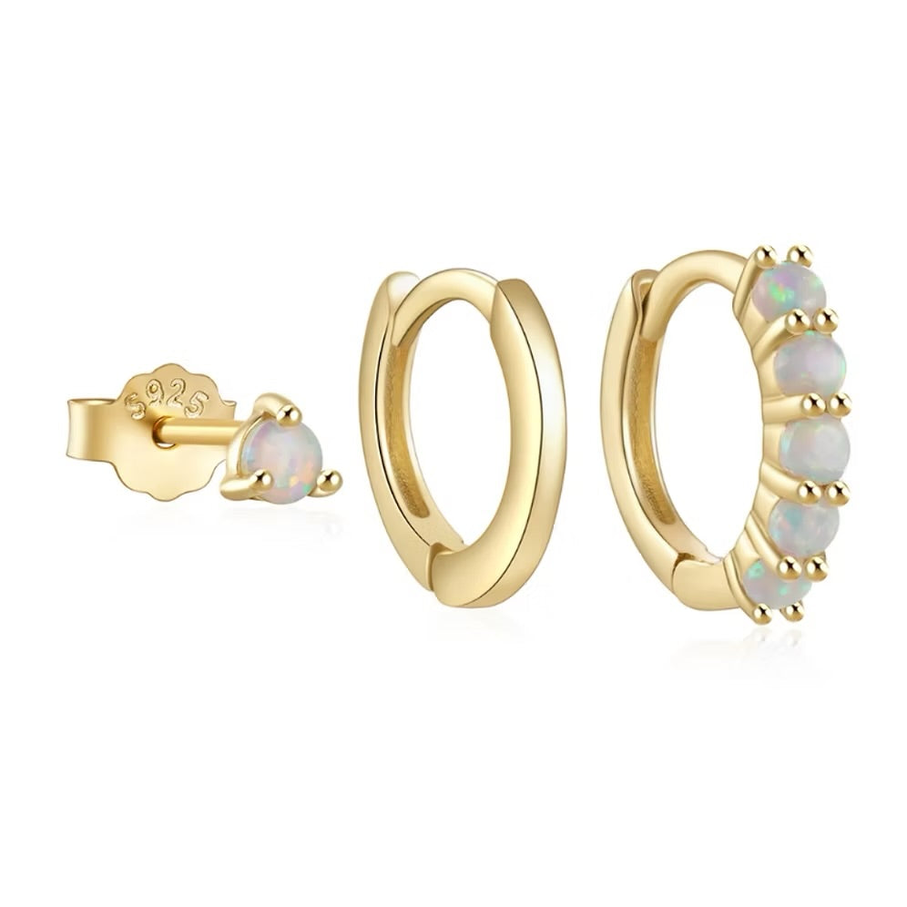 She Is Beautiful Opal Stacking Set Gold