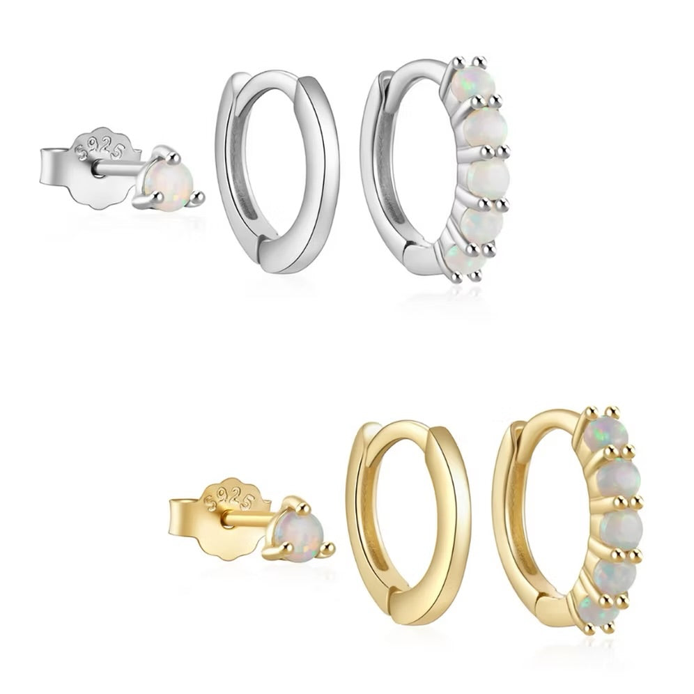 She Is Beautiful Opal Stacking Set Gold