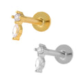 She Is Beautiful Teardrop Labret Stud Gold