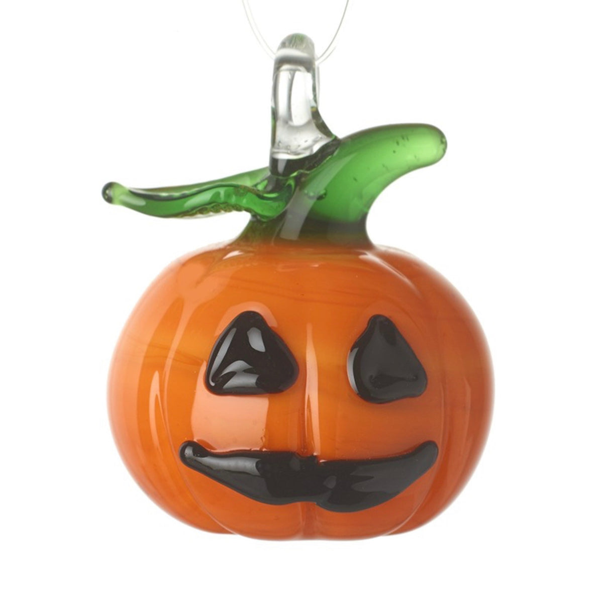 Hanging Glass Pumpkin With Face