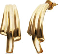 Uno De 50 Stud Earrings Gold With Elongated Organic Shapes