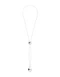 Uno De 50 Long Silver Necklace With an Adjustable Chain And Two Weights