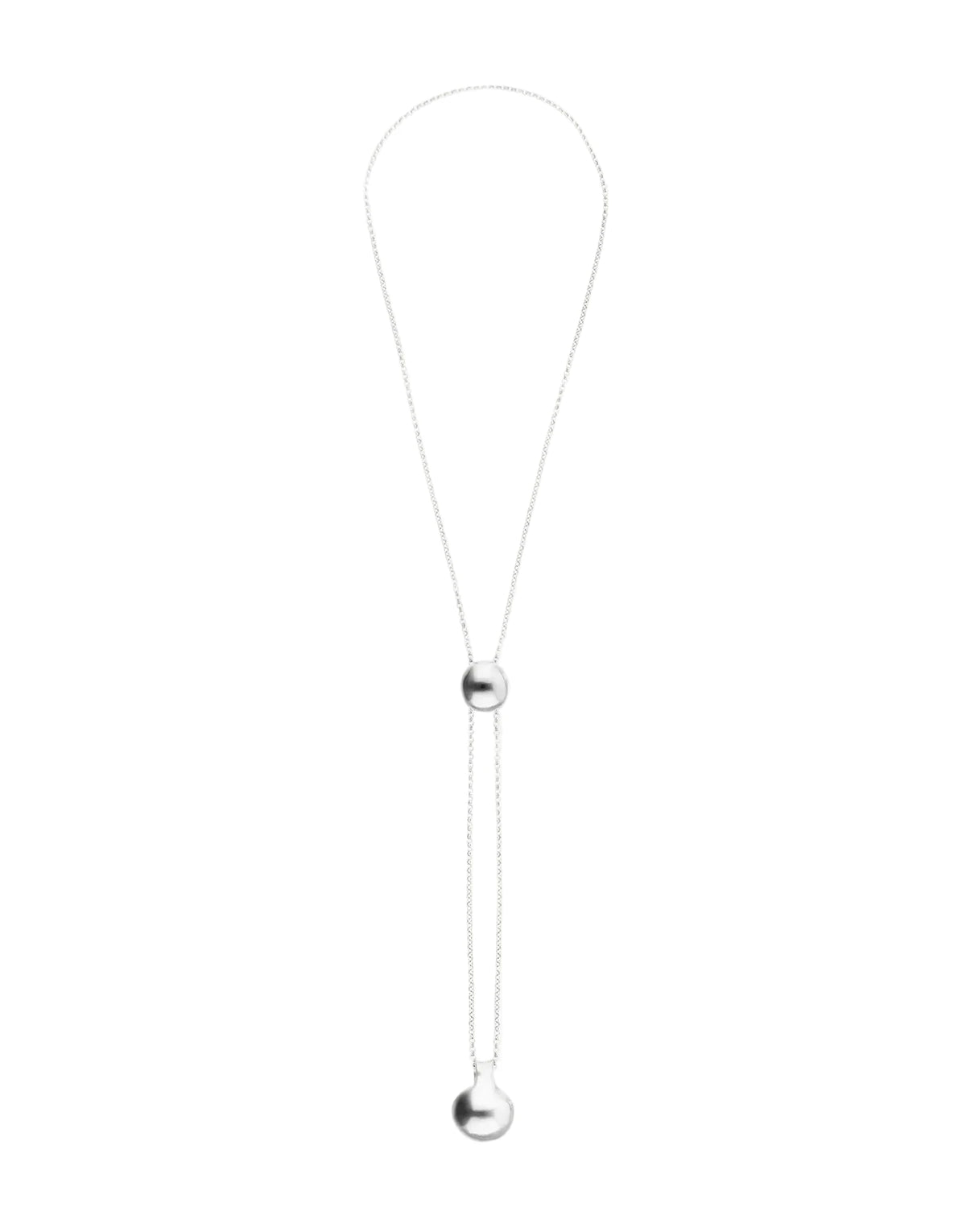 Uno De 50 Long Silver Necklace With an Adjustable Chain And Two Weights