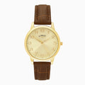 Limit Men’s CLASSIC Watch Gold Case And PU Strap With  Champagne Dial
