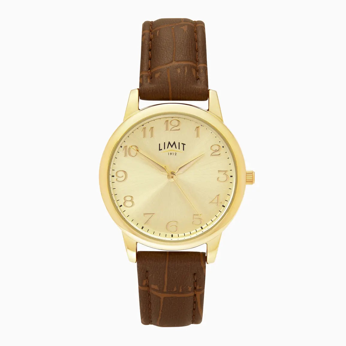Limit Men’s CLASSIC Watch Gold Case And PU Strap With  Champagne Dial