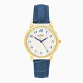 Men’s Classic Limit Blue Gold Case & PU Strap with White Dial