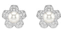 Swarovski Ariana Grande x Swarovski Stud Earrings Crystal Pearl Round Cut Flower White