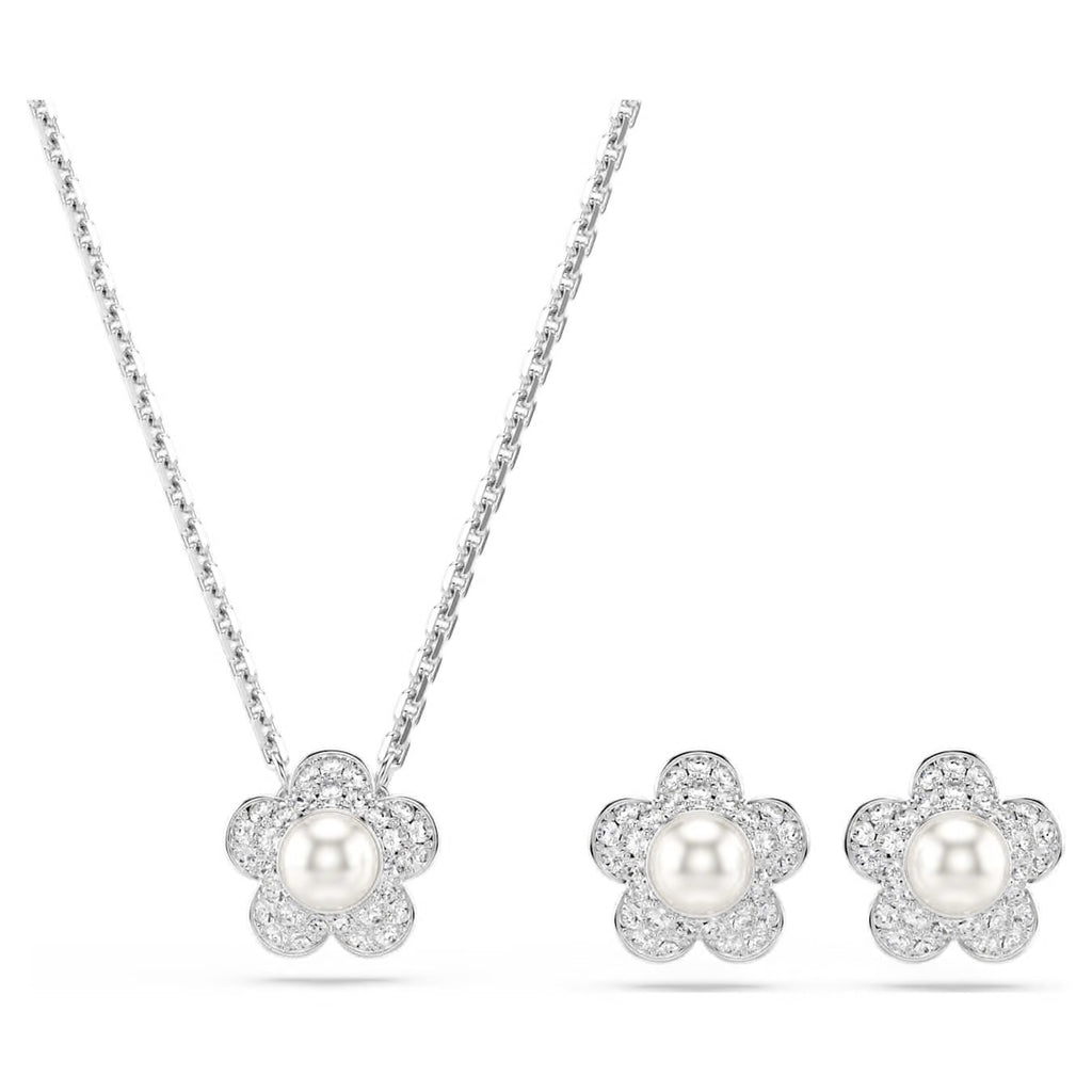 Swarovski Ariana Grande x Swarovski Set Crystal Pearl Round Cut Flower White