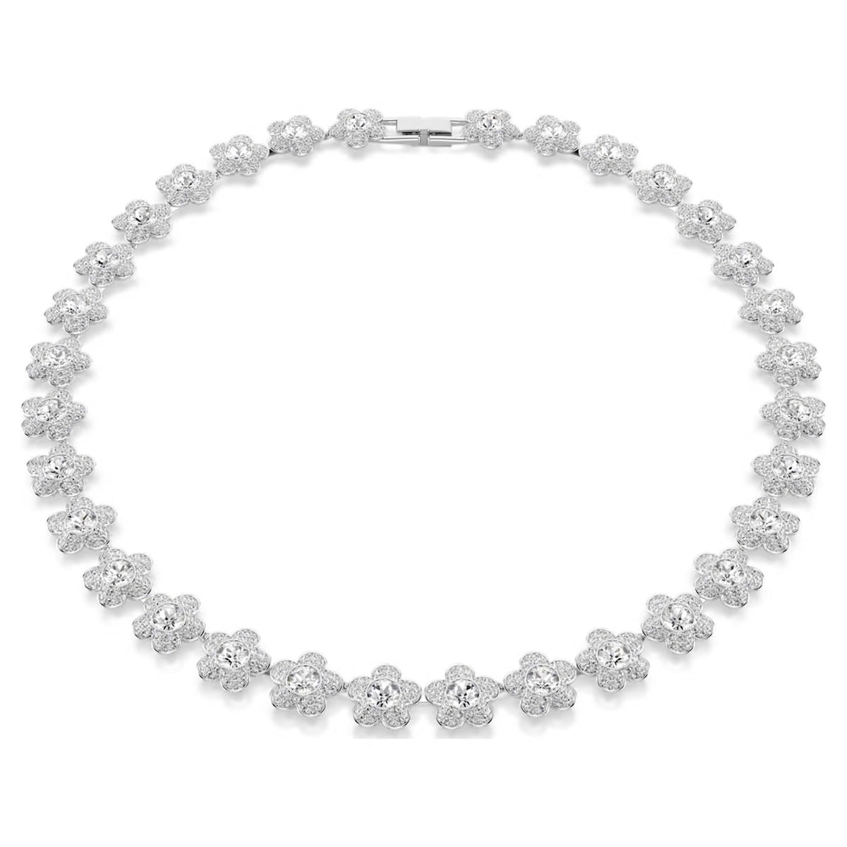 Swarovski Ariana Grande x Swarovski Necklace Round Cut Flower White Rhodium Plated