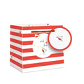 Belly Button Christmas Robin Striped Mug Giftbag