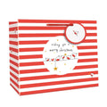 Belly Button Christmas Robin and Stripes Large Giftbag