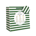 Belly Button Christmas Green Striped Medium Gift Bag