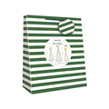 Belly Button Christmas Green Striped Large Giftbag