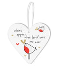 Belly Button Designs Robins Appear Heart Plaque