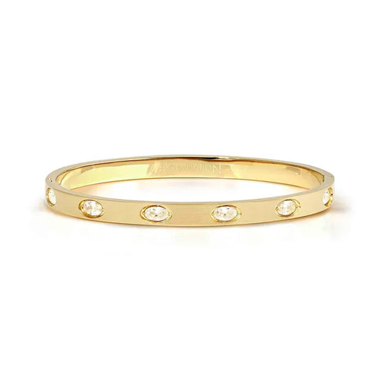 Nomination PRETTY BANGLES BRACELET, SATIN FINISH WITH WHITE STONES 029526/020