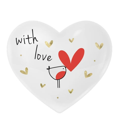 Belly Button With Love Heart Porcelain Token