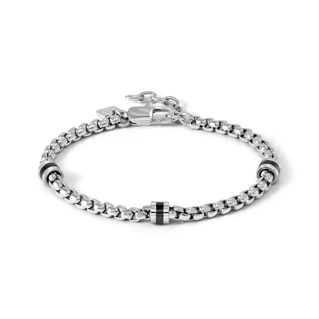 Nomination MANVISION STEEL BRACELET WITH BLACK PVD DETAILS 133021/015