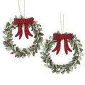 Christmas Felt Holly Leaf Wreath with Red Berries Mix