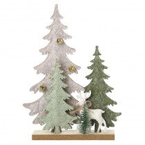 Heaven Sends Felt Tree and Deer Decoration