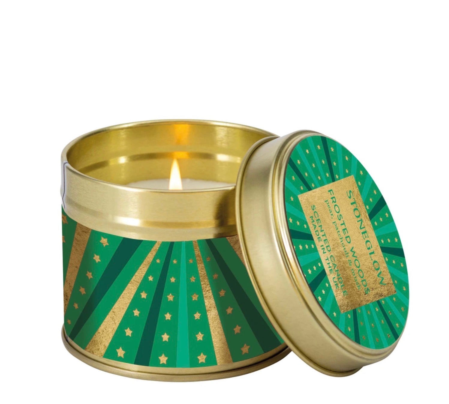 Stone Glow Scented Candle Frosted Woods