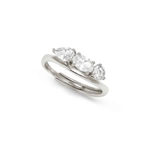 Nomination My Rebel Art Sterling Silver Trilogy CZ Adjustable Ring 242801/010