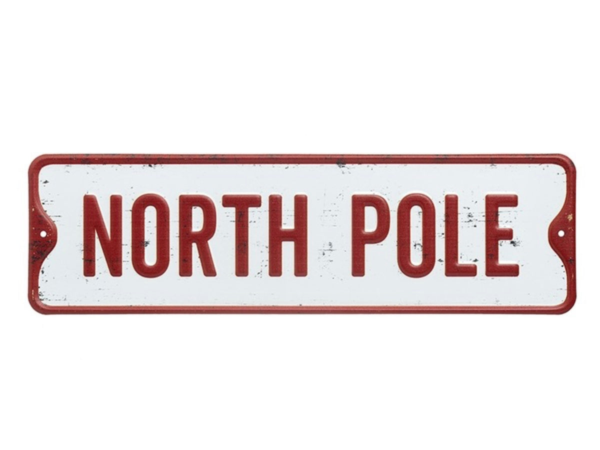 North Pole Metal Sign