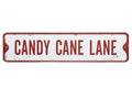 Candy Cane Lane Metal Sign