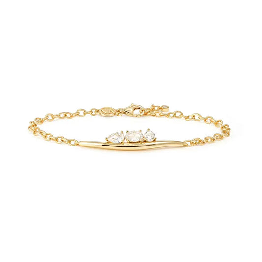 Nomination My Rebel Art Sterling Silver Bracelet With Trilogy Of CZ Yellow Gold 242803/012