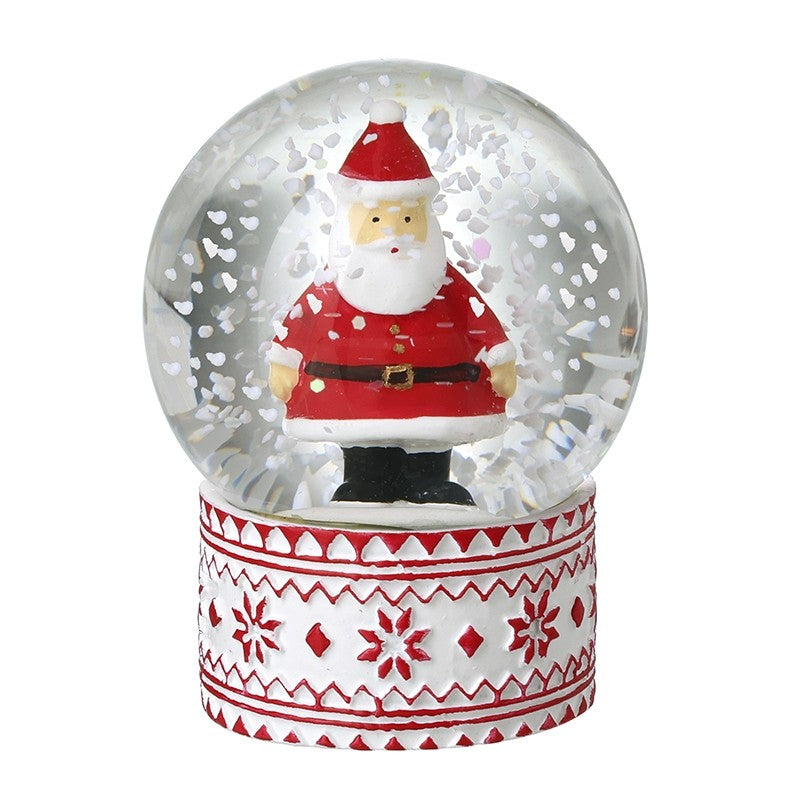 Heaven Sends  Red & White Base Santa Snowglobe