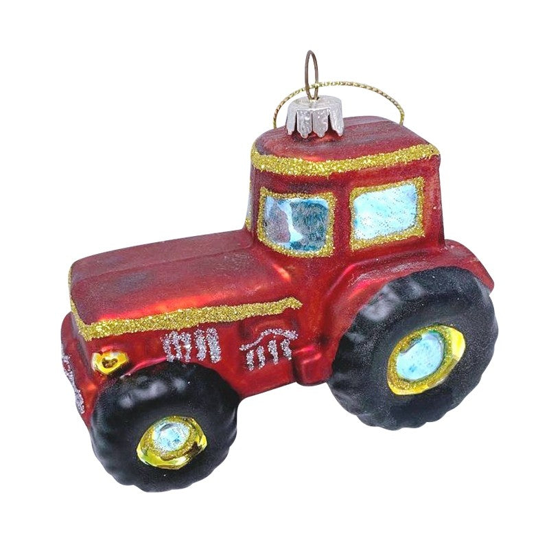 Heaven Sends Hanging Glass Red Tractor