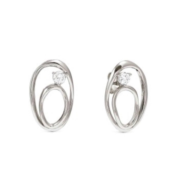 Nomination My Rebel Art Sterling Silver Small Oval Earrings With CZ 242811/053