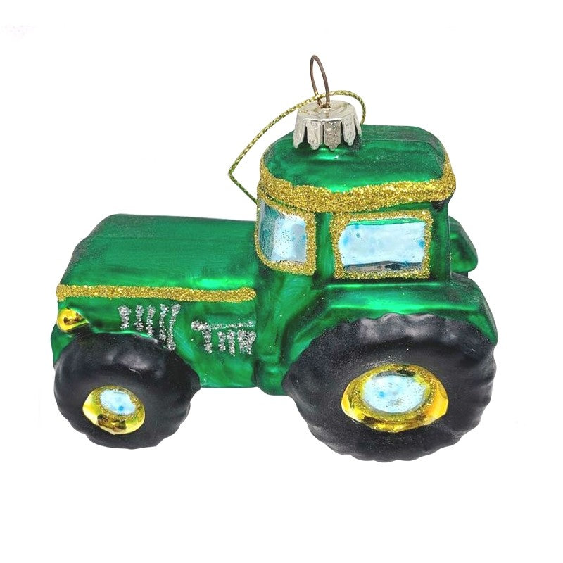 Heaven Sends Hanging Glass Green Tractor