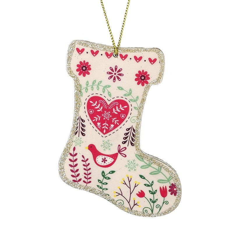 Heaven Sends Flowery Heart Bird Stocking Hanger
